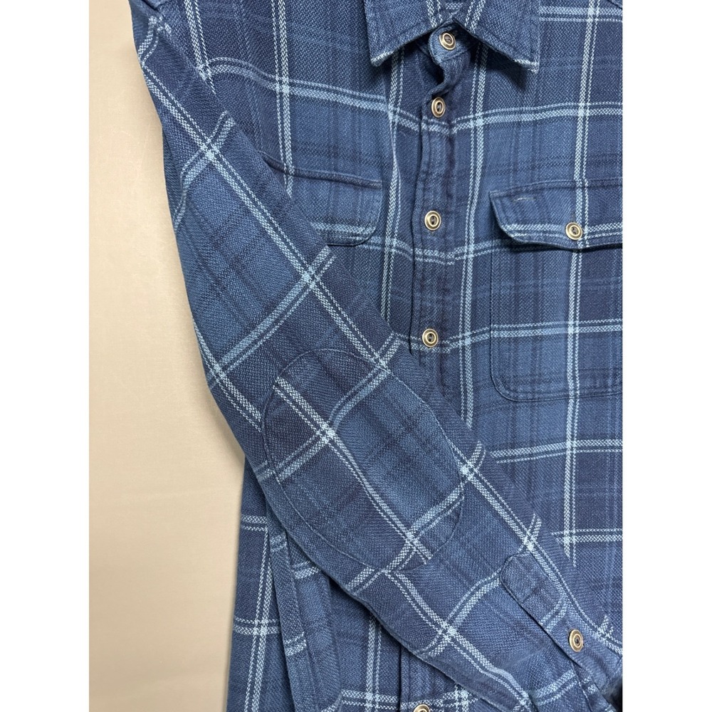 Polo Ralph Lauren Mens‎ XS Blue Plaid Flannel Elbow Patch Work Shirt - Picture 6 of 7